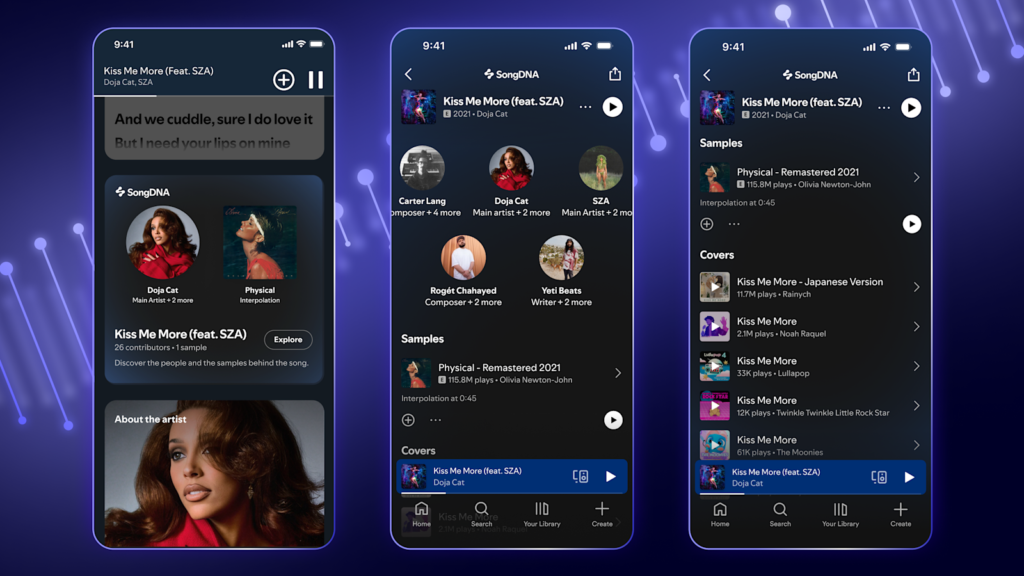 Spotify presenta SongDNA, una base de datos del detrás de las canciones.